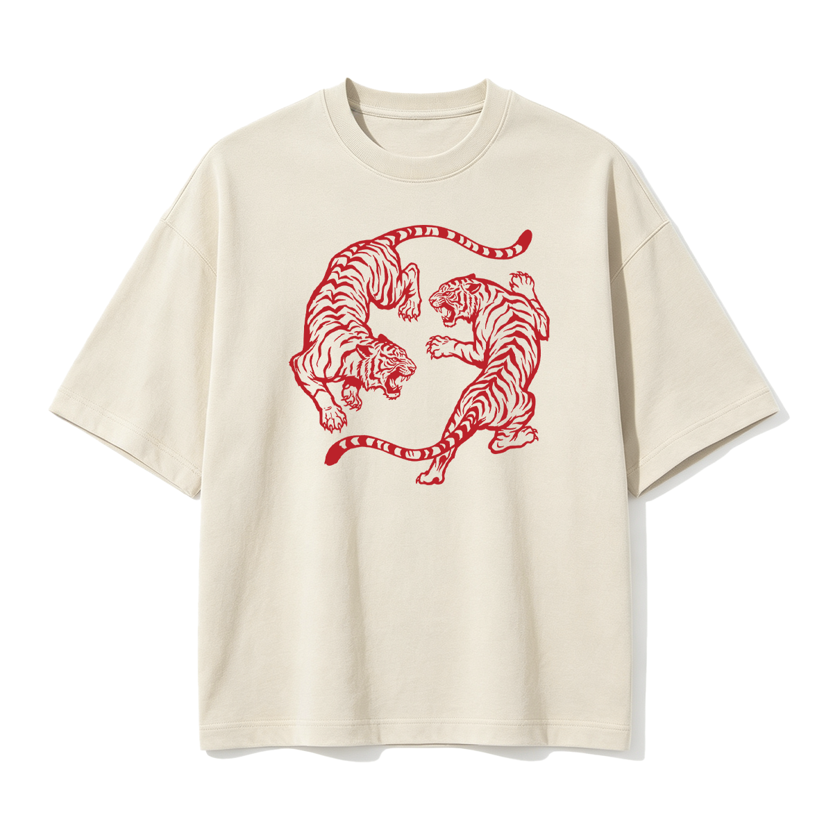 Vintage Tiger Yin Yang Oversized T-shirt
