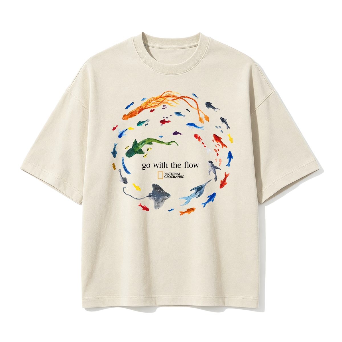 Marine Animals 'Go With The Flow Oversized T-shirt