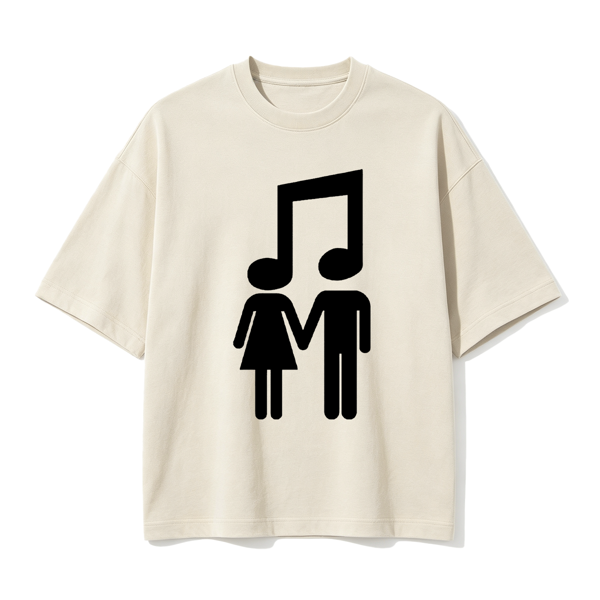 Music Note Couple Oversized T-shirt