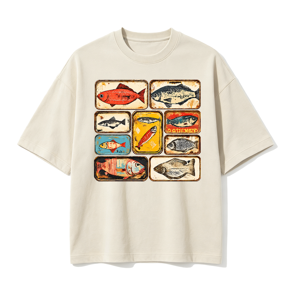 Vintage Tinned Fish Oversized T-shirt