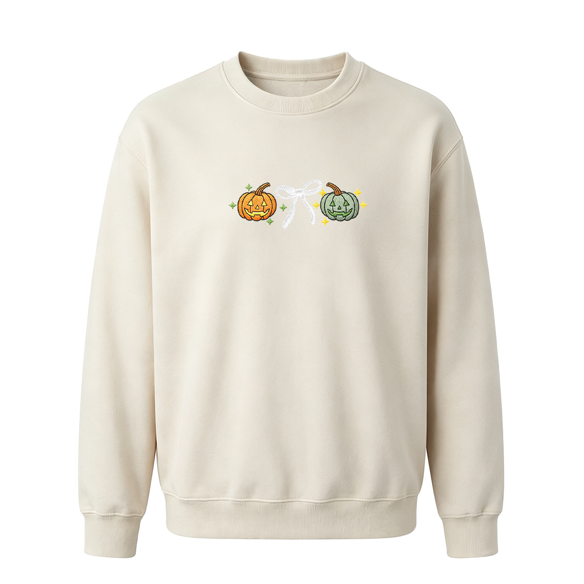 Embroidered Halloween Coquette Pumpkins Sweatshirt