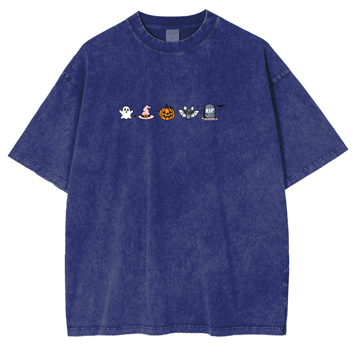 Embroidered Halloween  Weashed Shrit