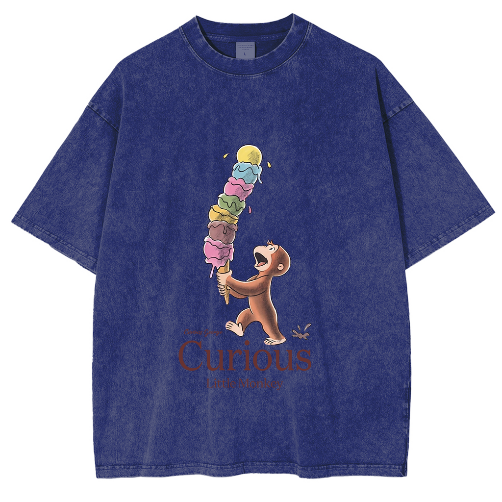 Curious George Has An Ice Cream Treat Oversized T-shirt