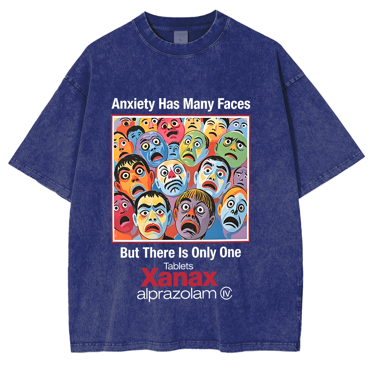 Anxiety Has Many Faces Washed T-shirt