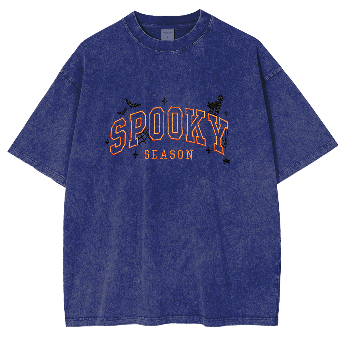 Spooky season embroidered Halloween Weashed Shrit