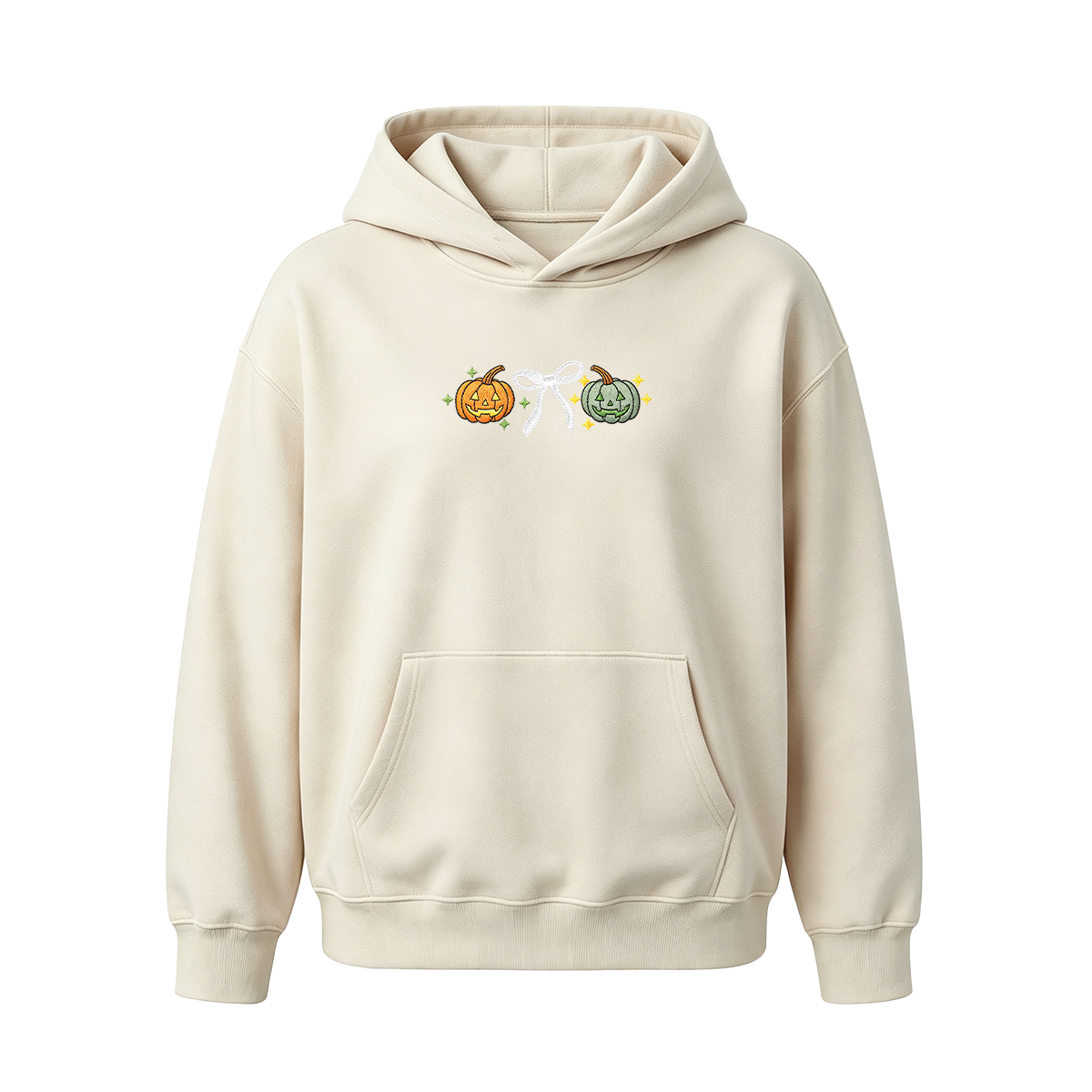 Embroidered Halloween Coquette Pumpkins Hoodie