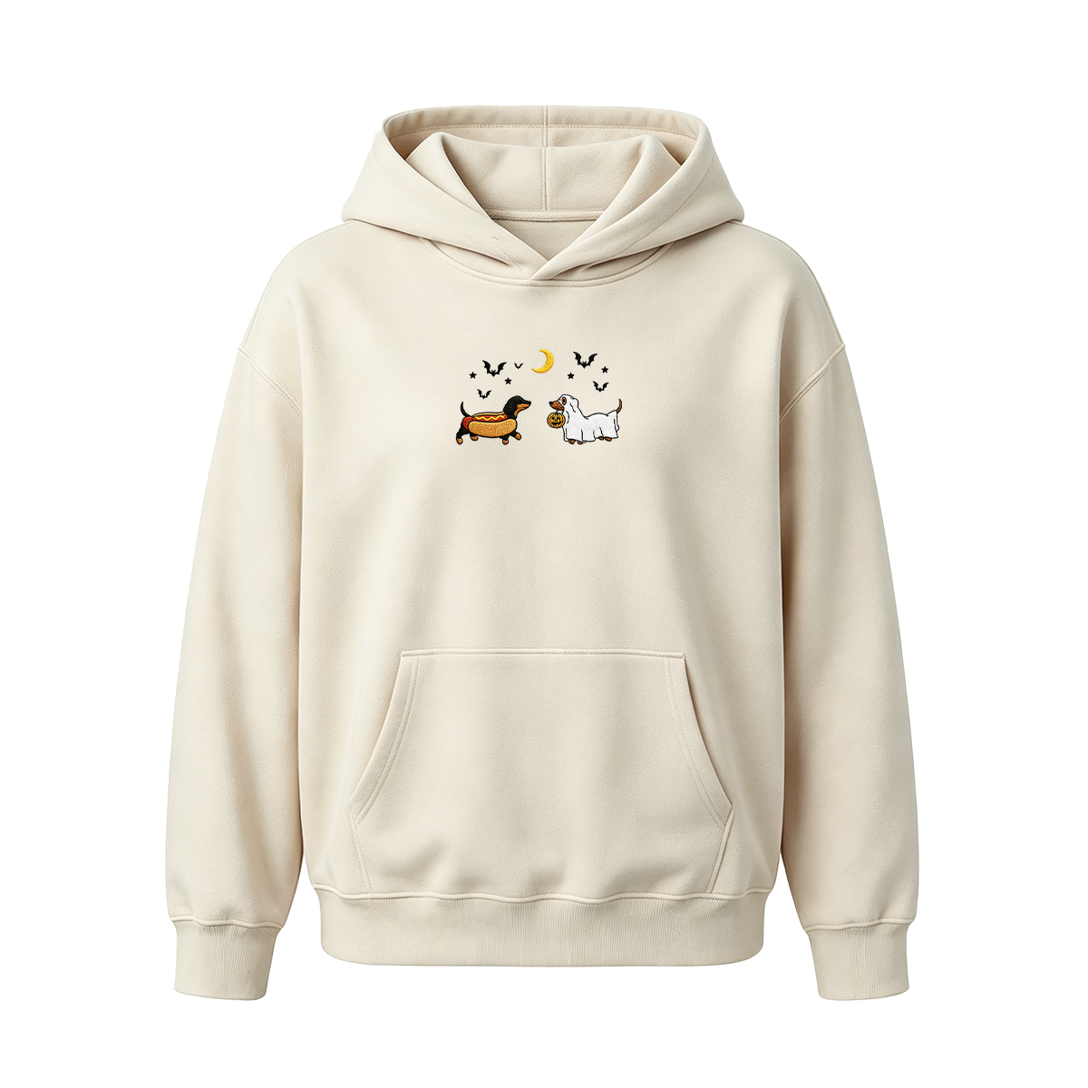 Embroidered Halloween Black and Brown & Brown Dachshunds Spooky Season  Hoodie
