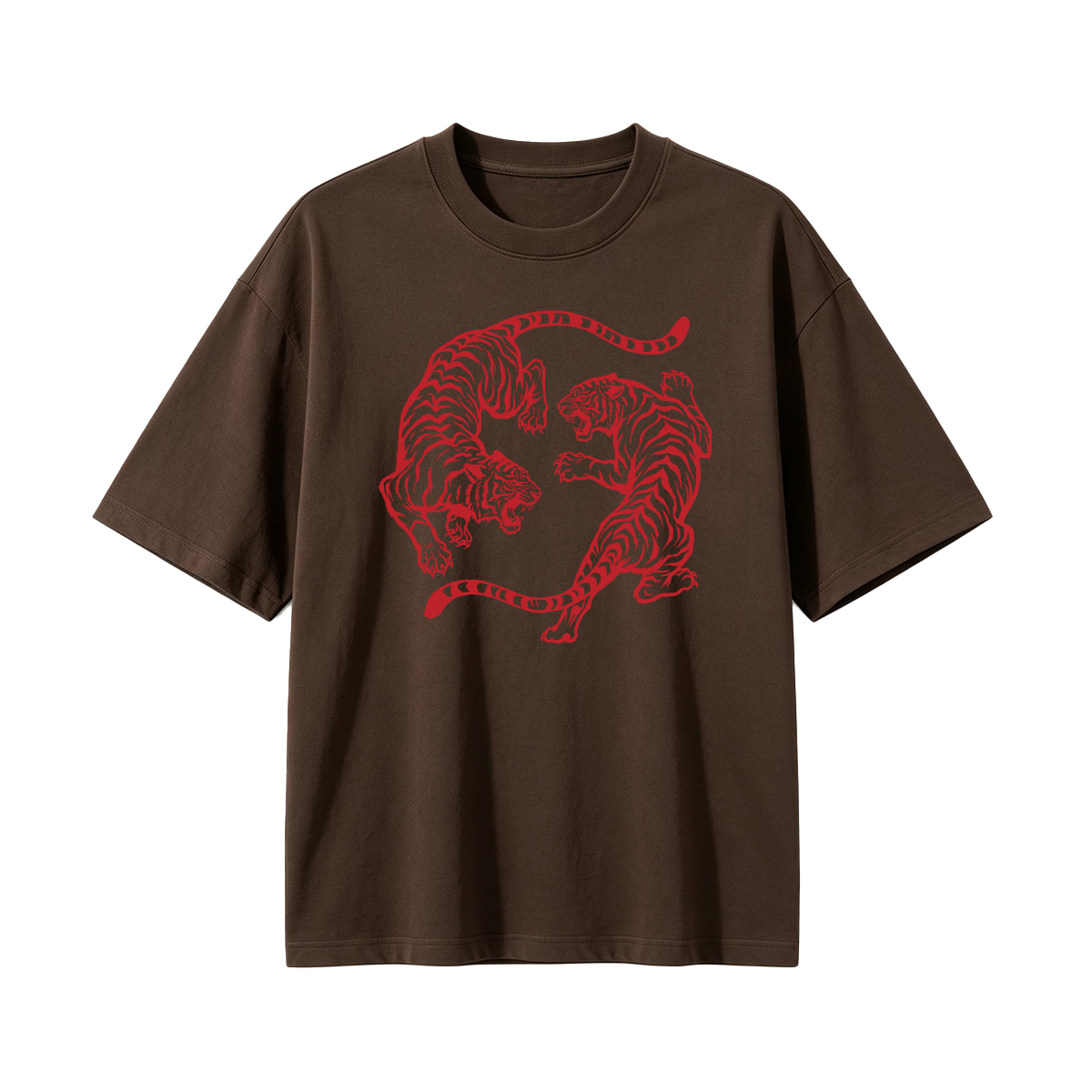 Vintage Tiger Yin Yang Oversized T-shirt