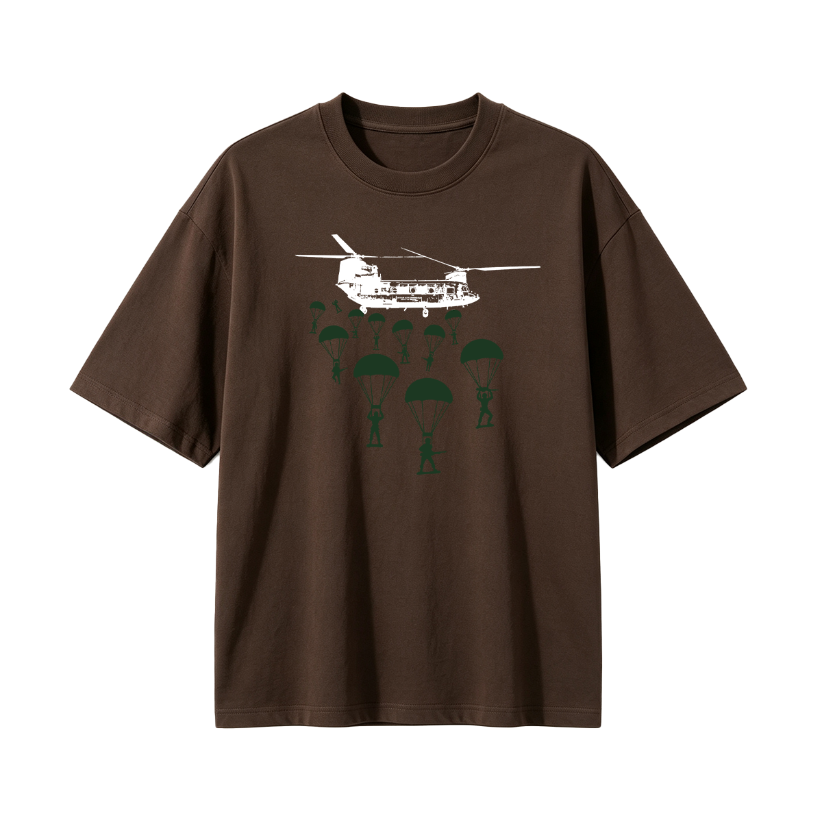 Paratroopers With Chinook Helicopter Oversized T-shirt