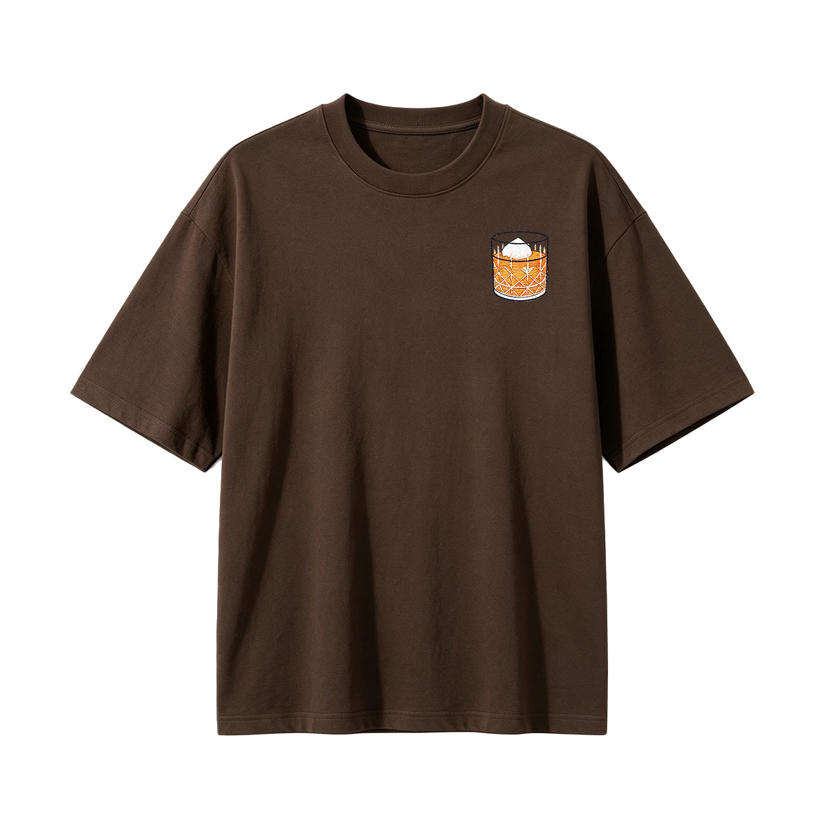 Embroidered Whiskey on the Rocks T-shirt