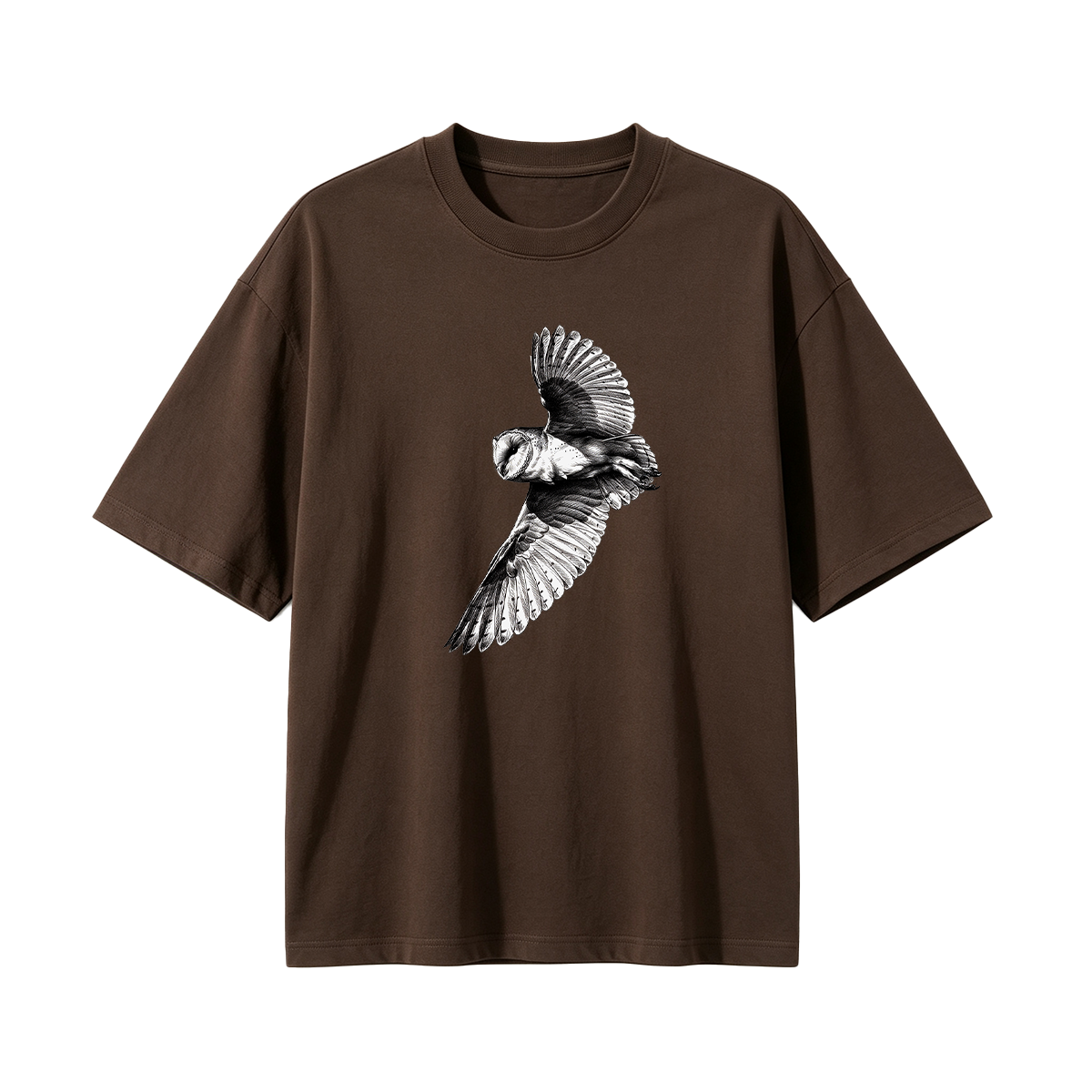 Barn Owl Pencil Sketch Oversized T-shirt