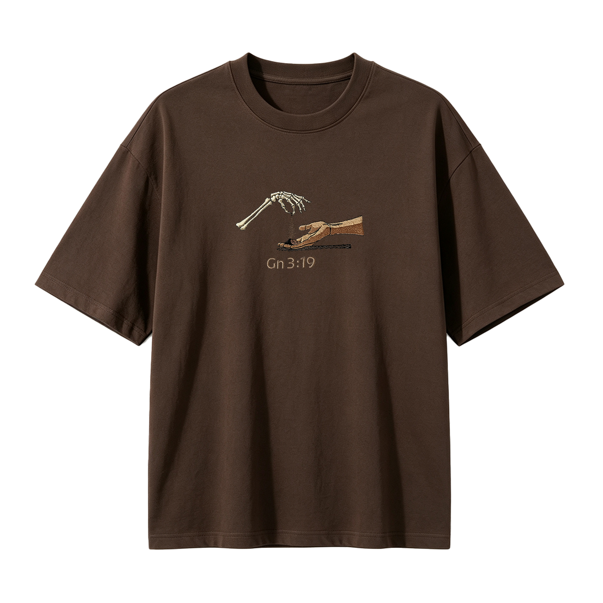 Embroidered  The Significance of Genesis 3:19 in Christian Fashion T-shirt