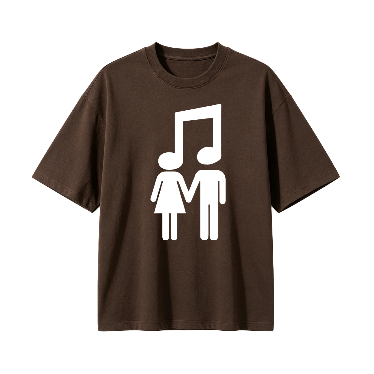 Music Note Couple Oversized T-shirt