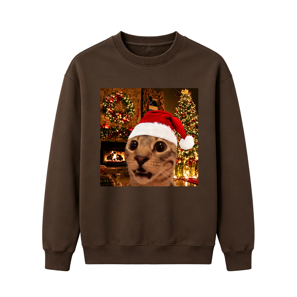 Funny Christmas Cat Oversized T-shirt