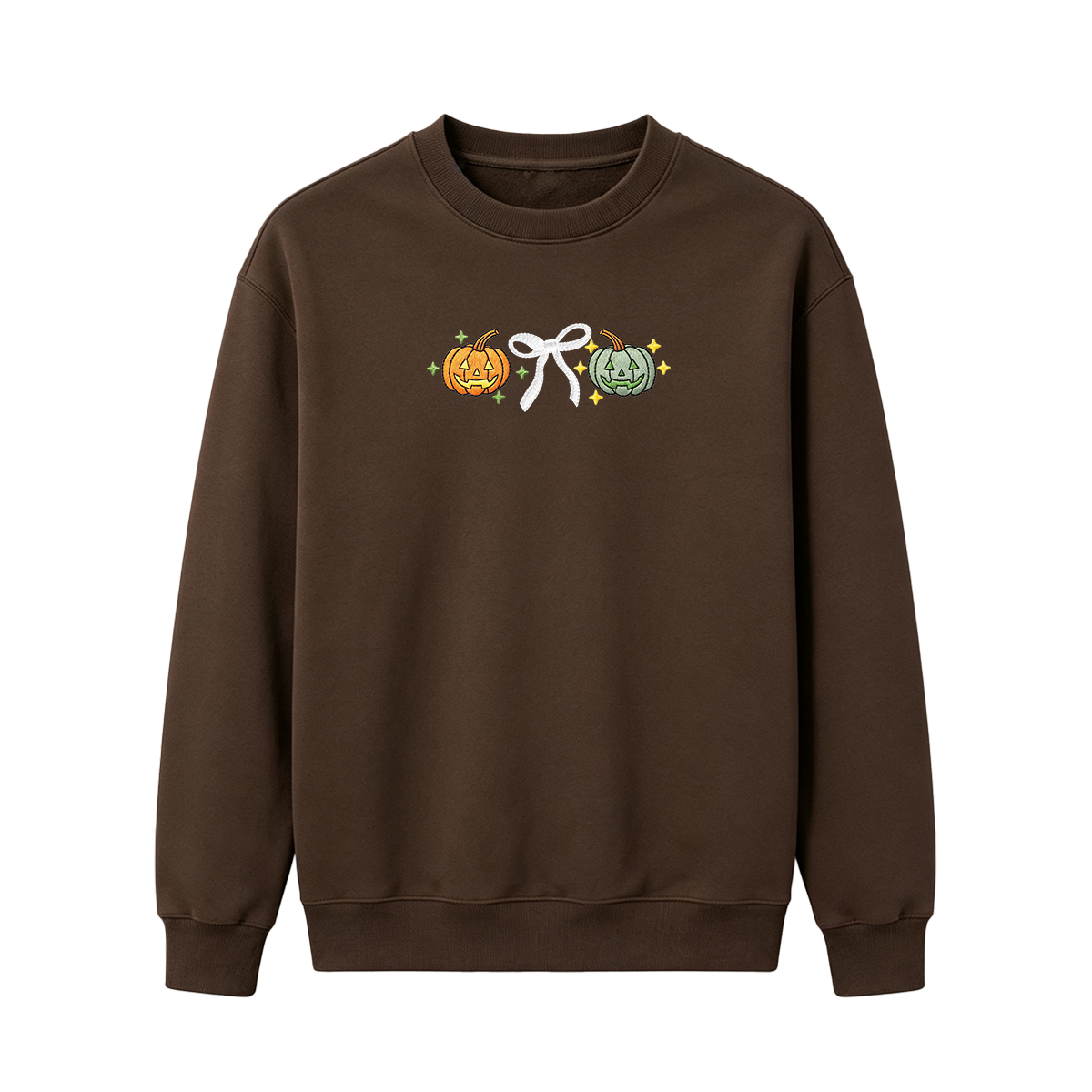 Embroidered Halloween Coquette Pumpkins Sweatshirt