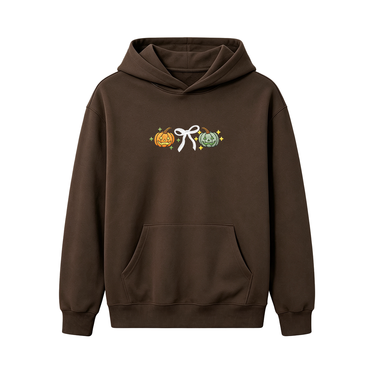 Embroidered Halloween Coquette Pumpkins Hoodie
