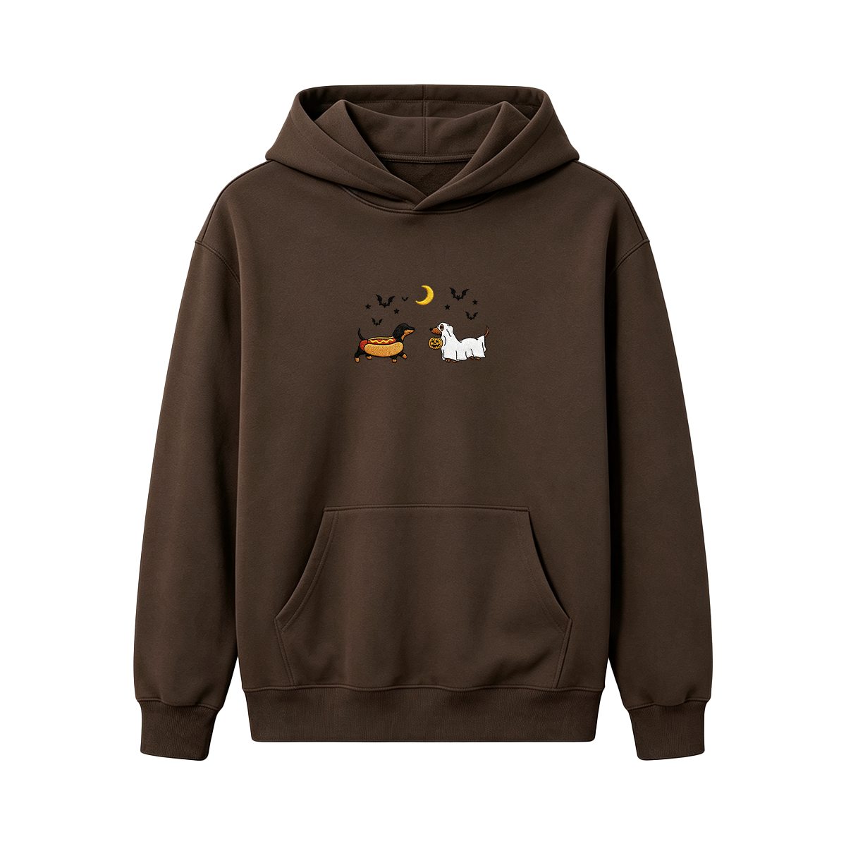 Embroidered Halloween Black and Brown & Brown Dachshunds Spooky Season  Hoodie