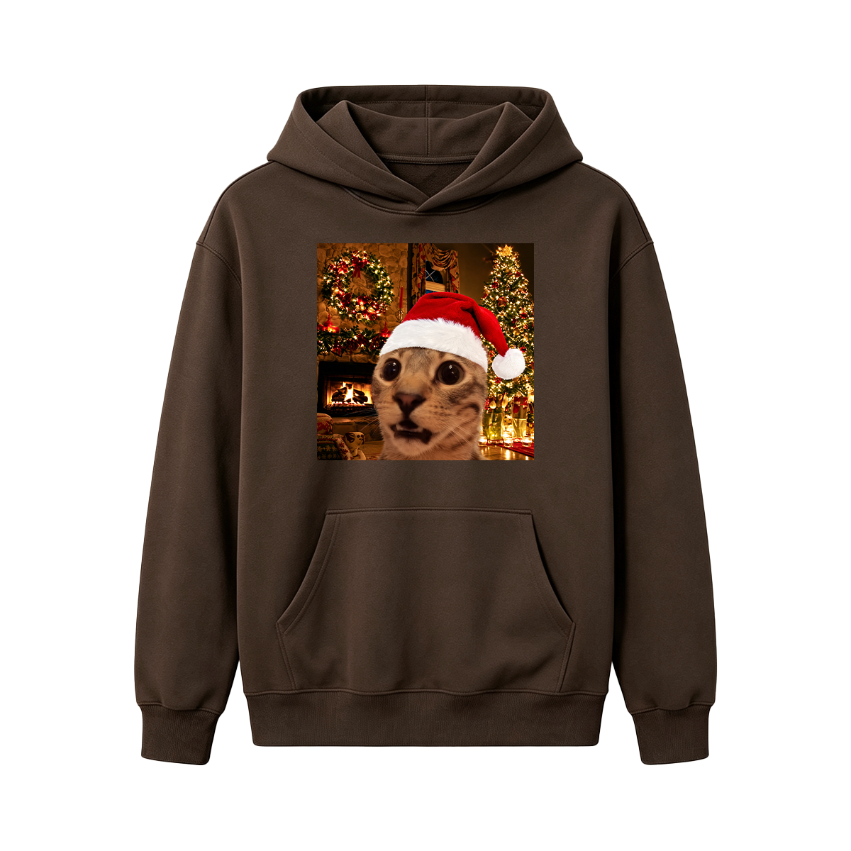 Funny Christmas Cat Oversized T-shirt