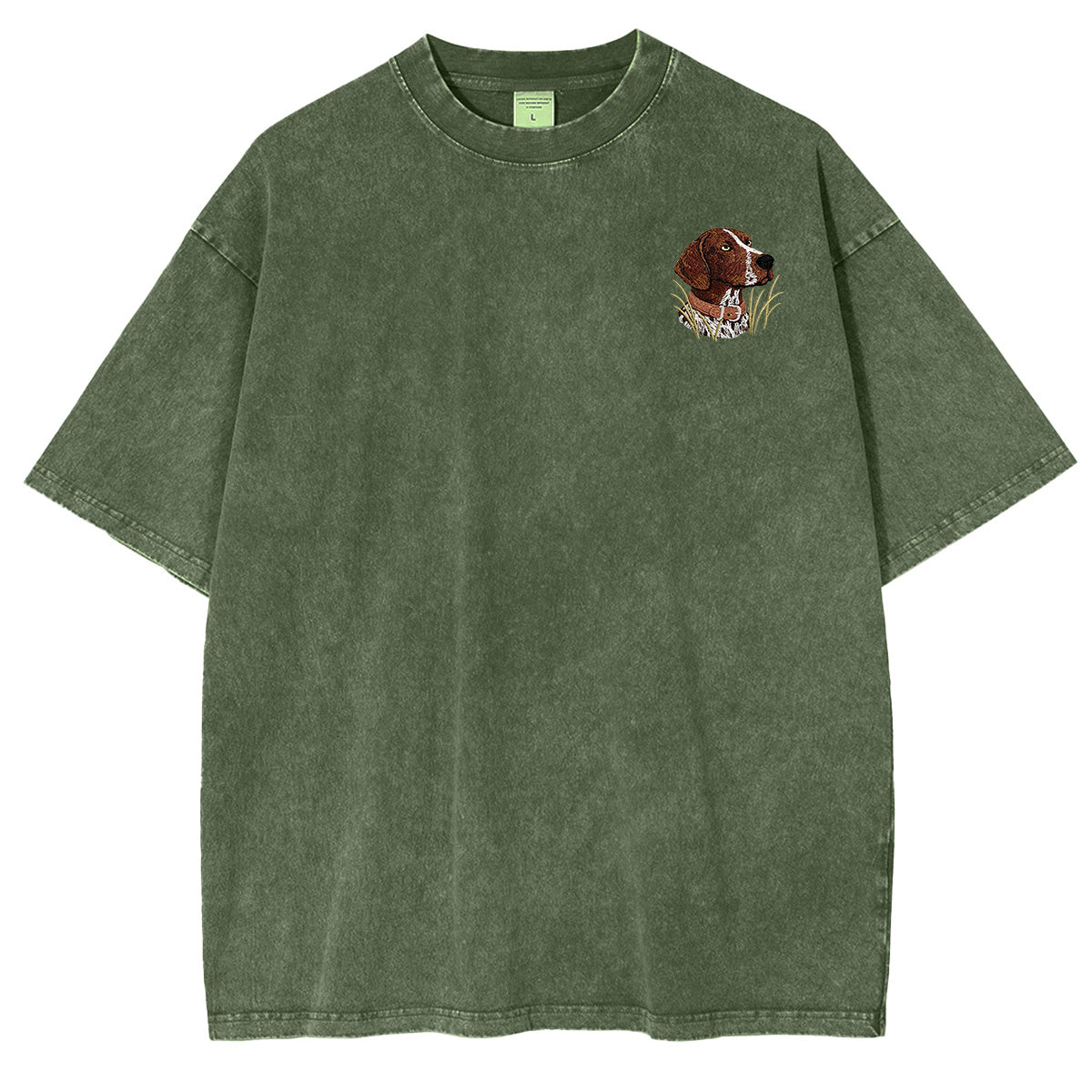 Embroidered German Shorthaired Pointer Washed T-shirt