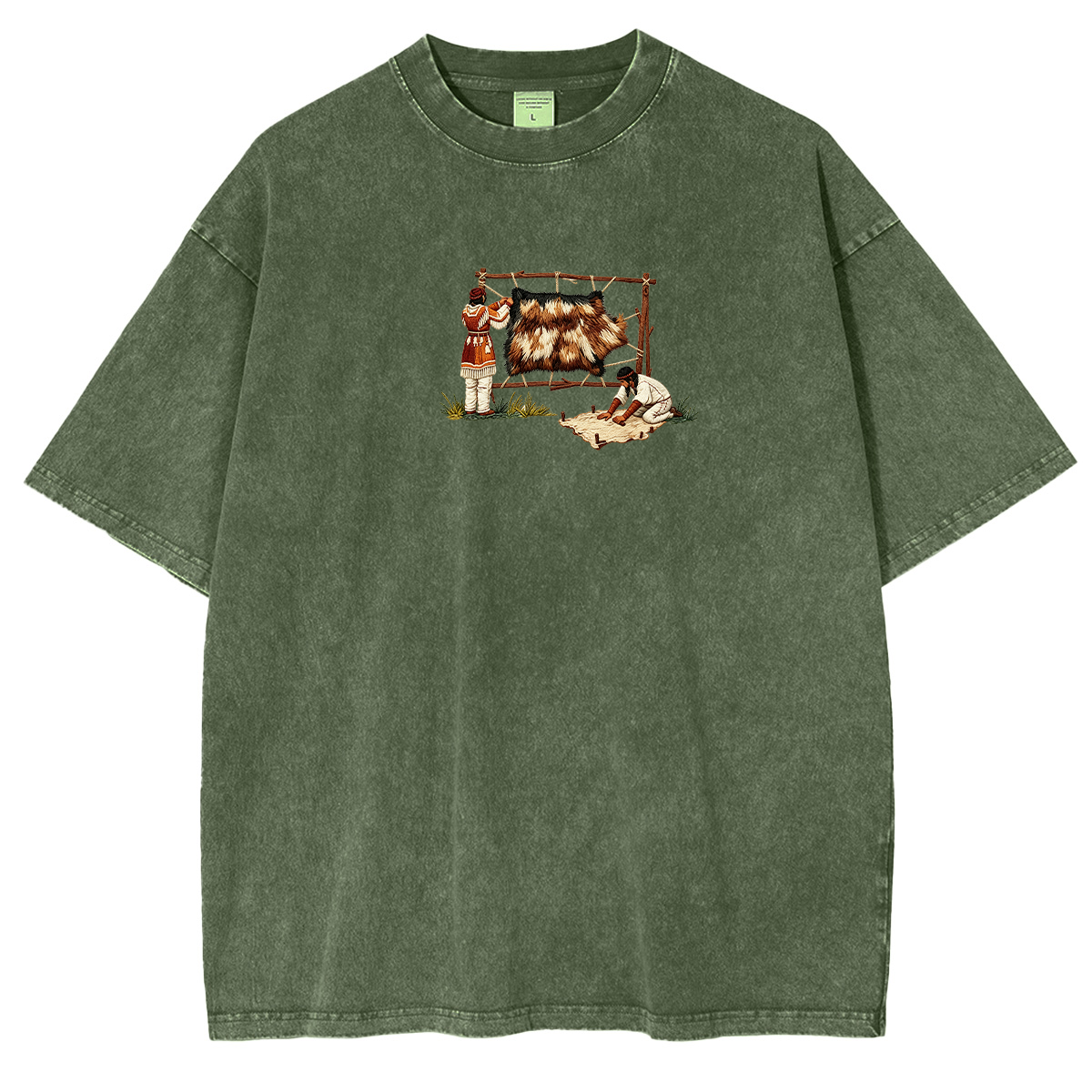 Embroidered Fashion  Washed T-shirt