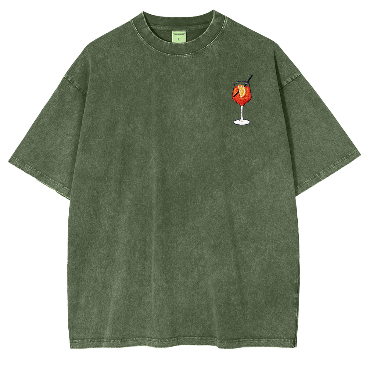 Embroidered Aperol Spritz Washed T-shirt
