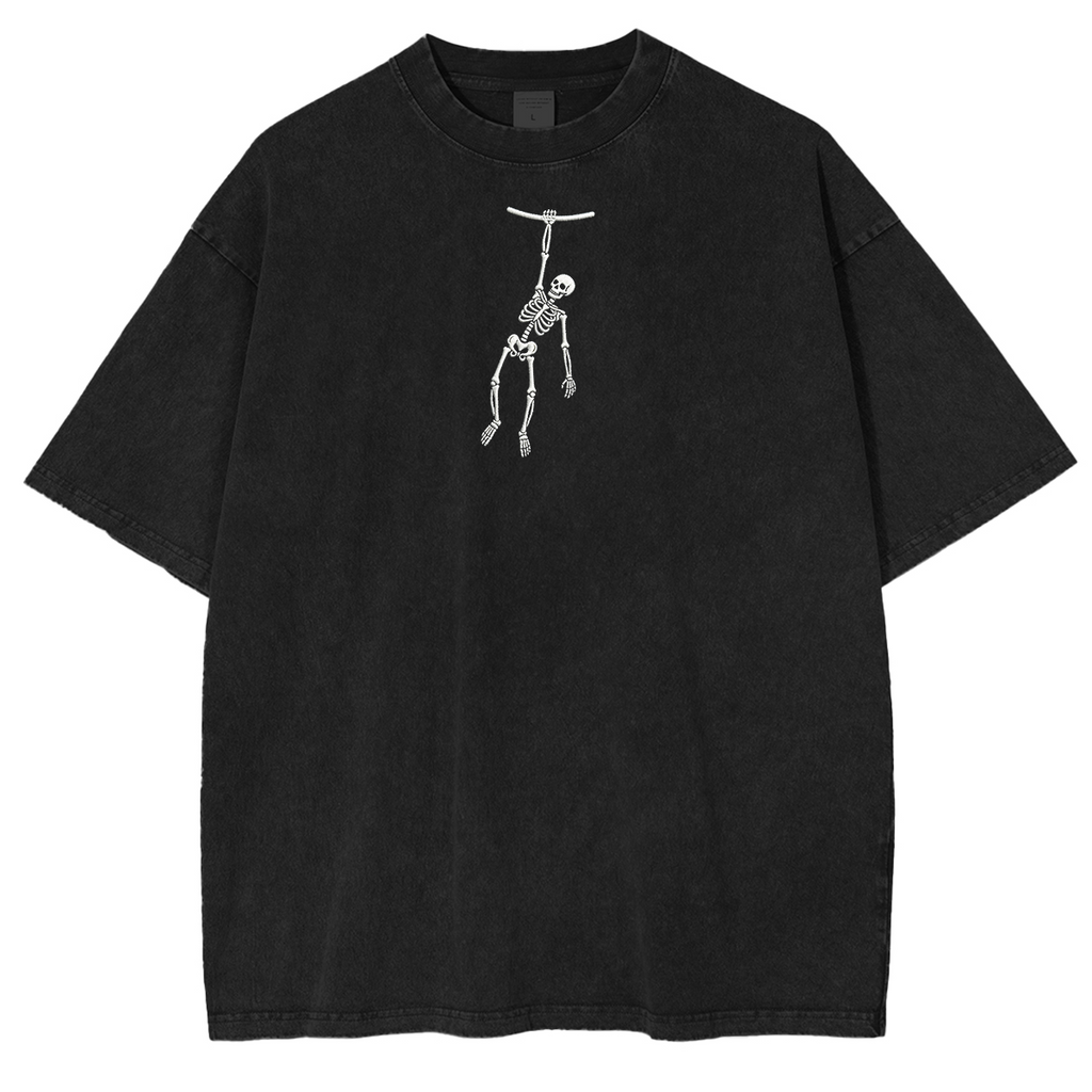 Spooky Season Skeleton Embroidered Halloween Weashed Shrit