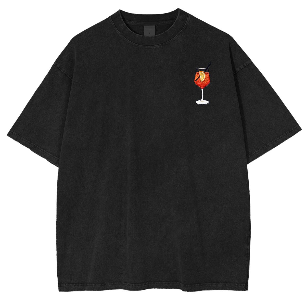 Embroidered Aperol Spritz Weashed Shrit