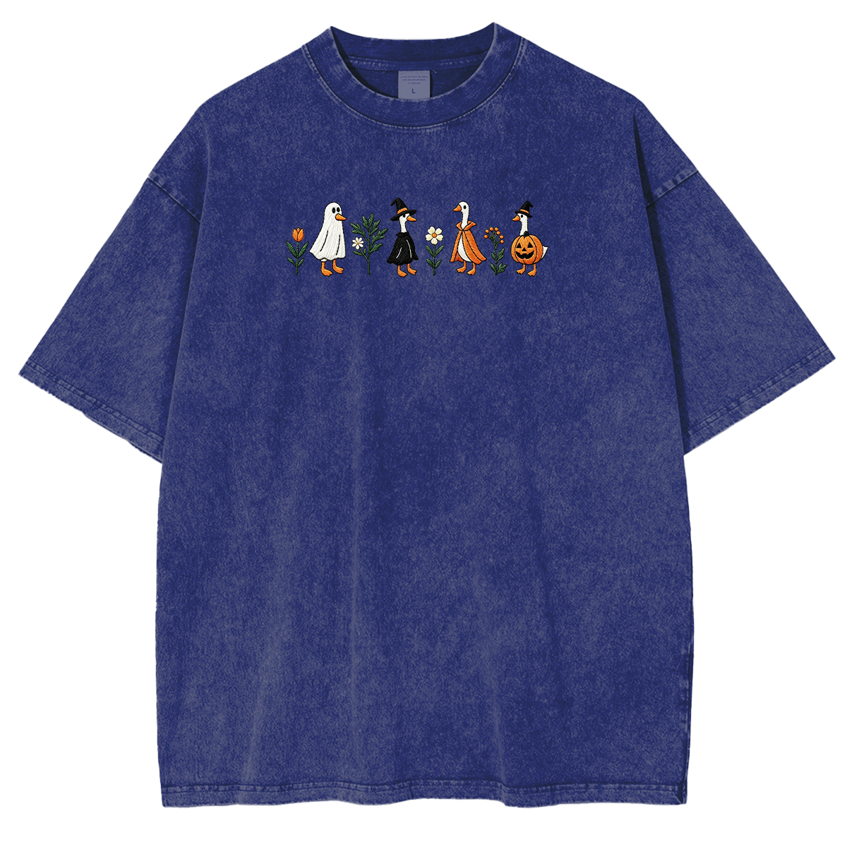 Embroidered Spooky Goose Halloween Weashed Shrit