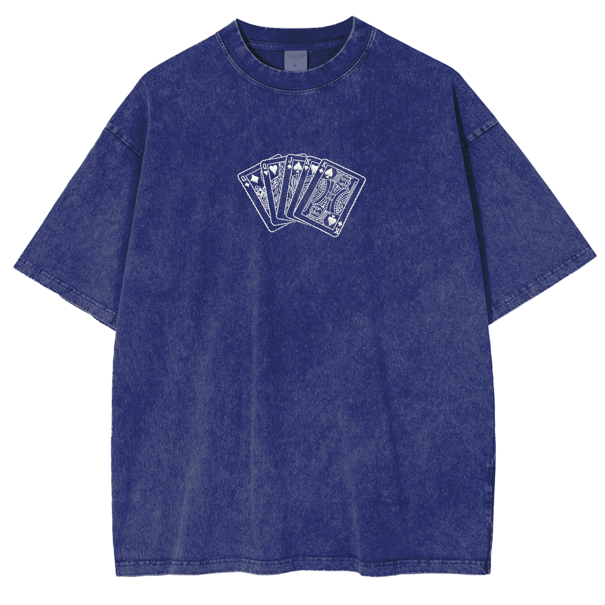 Embroidered Poker King  Washed T-shirt