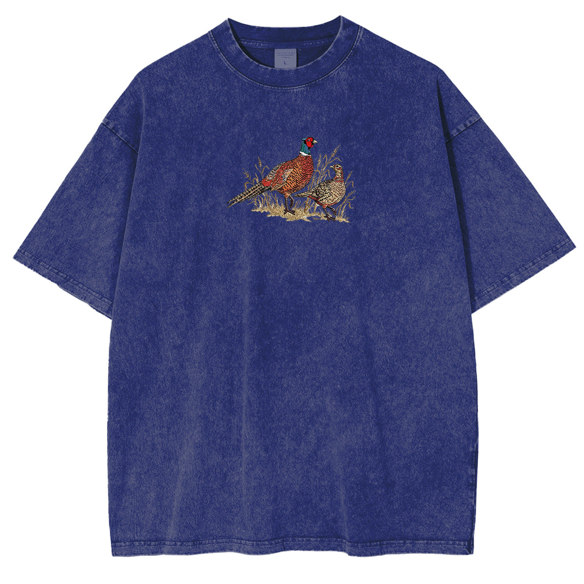 Embroidered Pheasant Washed T-shirt