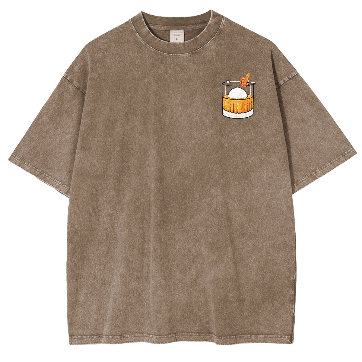 Embroidered OLD Fashiond  Washed T-shirt