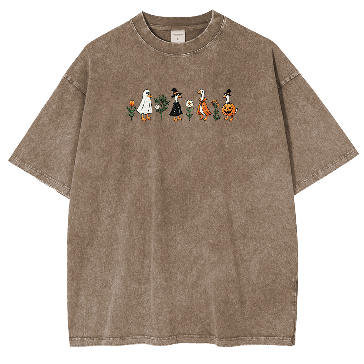 Embroidered Spooky Goose Halloween Weashed Shrit