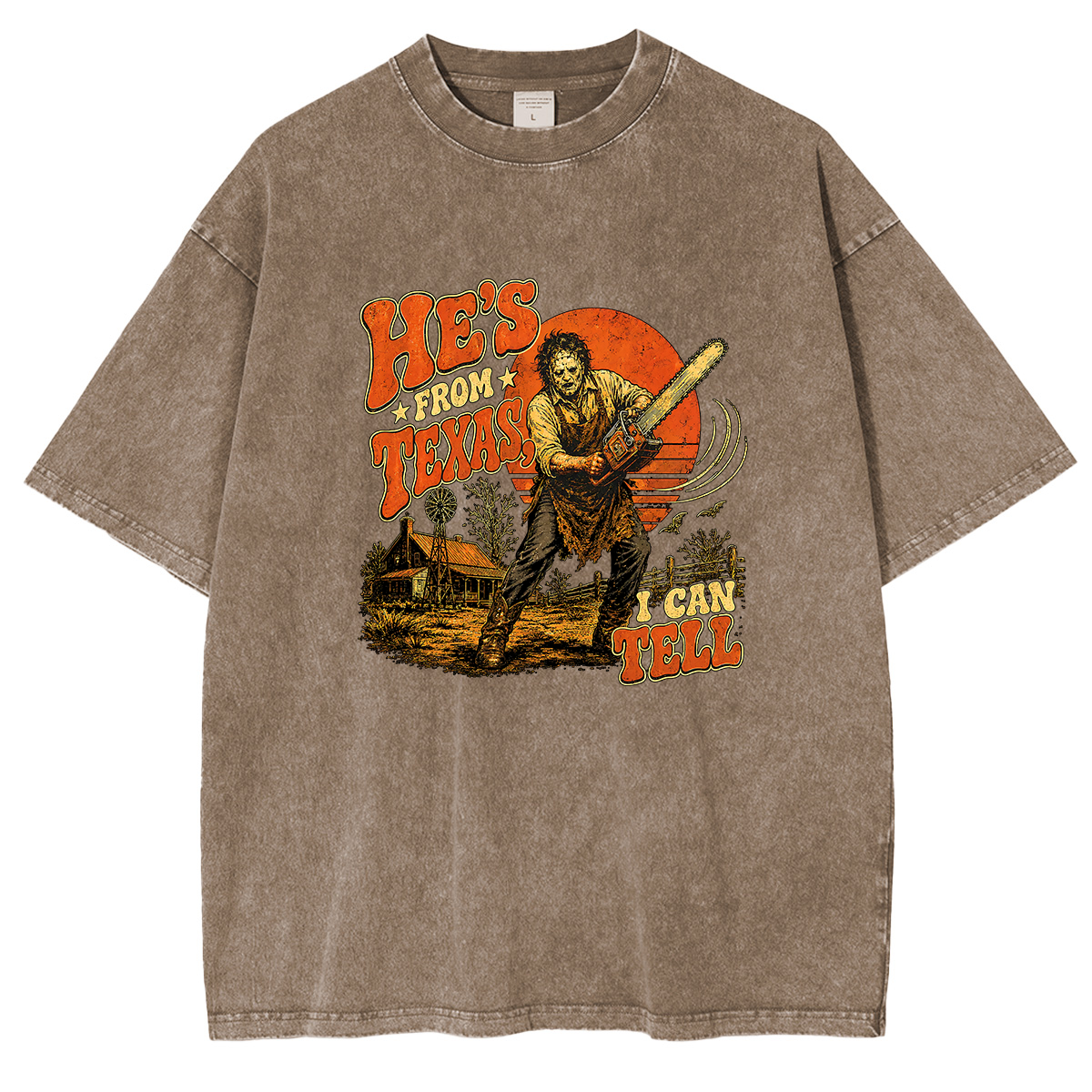 He's From Texas I Can Tell — Slasher Horror Washed T-shirts