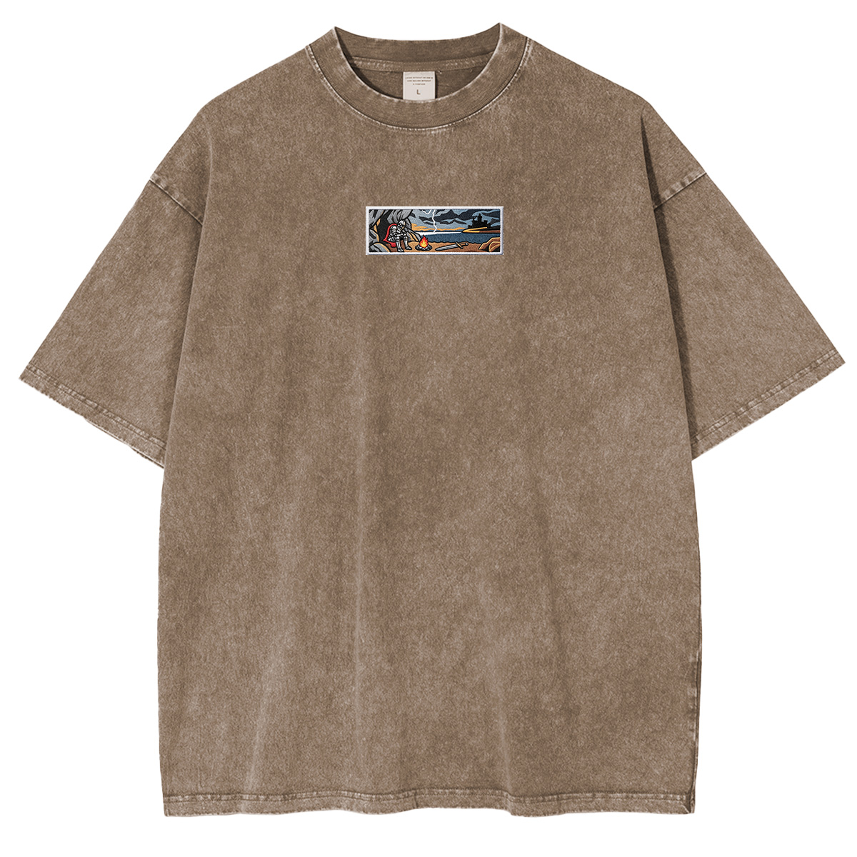 Embroidered Dark Fantay Washed T-shirt