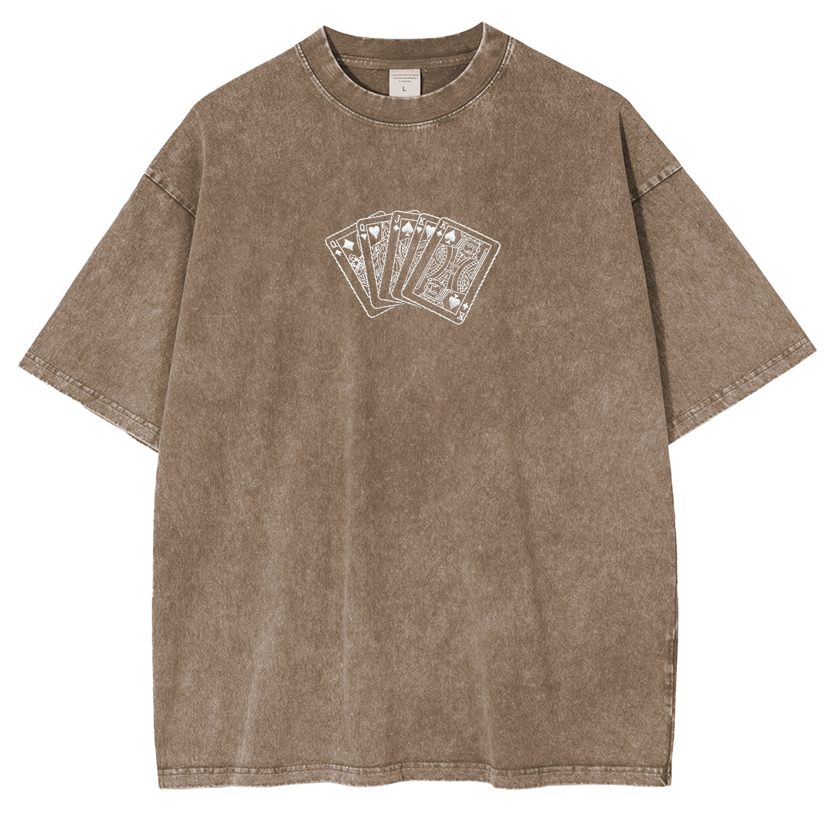 Embroidered Poker King  Washed T-shirt