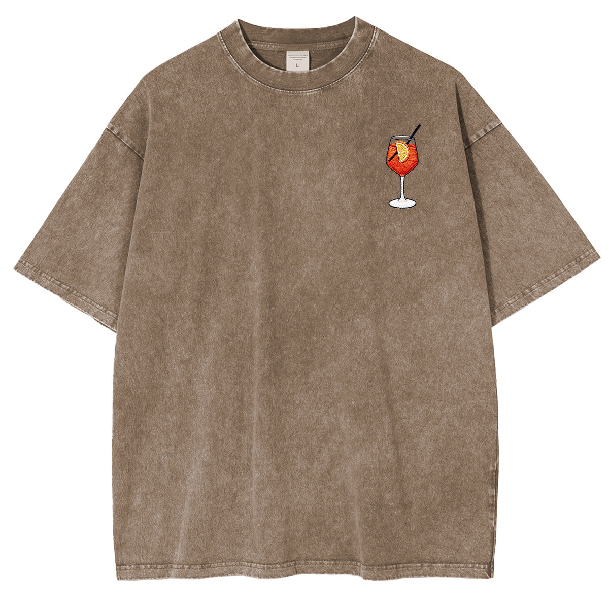 Embroidered Aperol Spritz Washed T-shirt