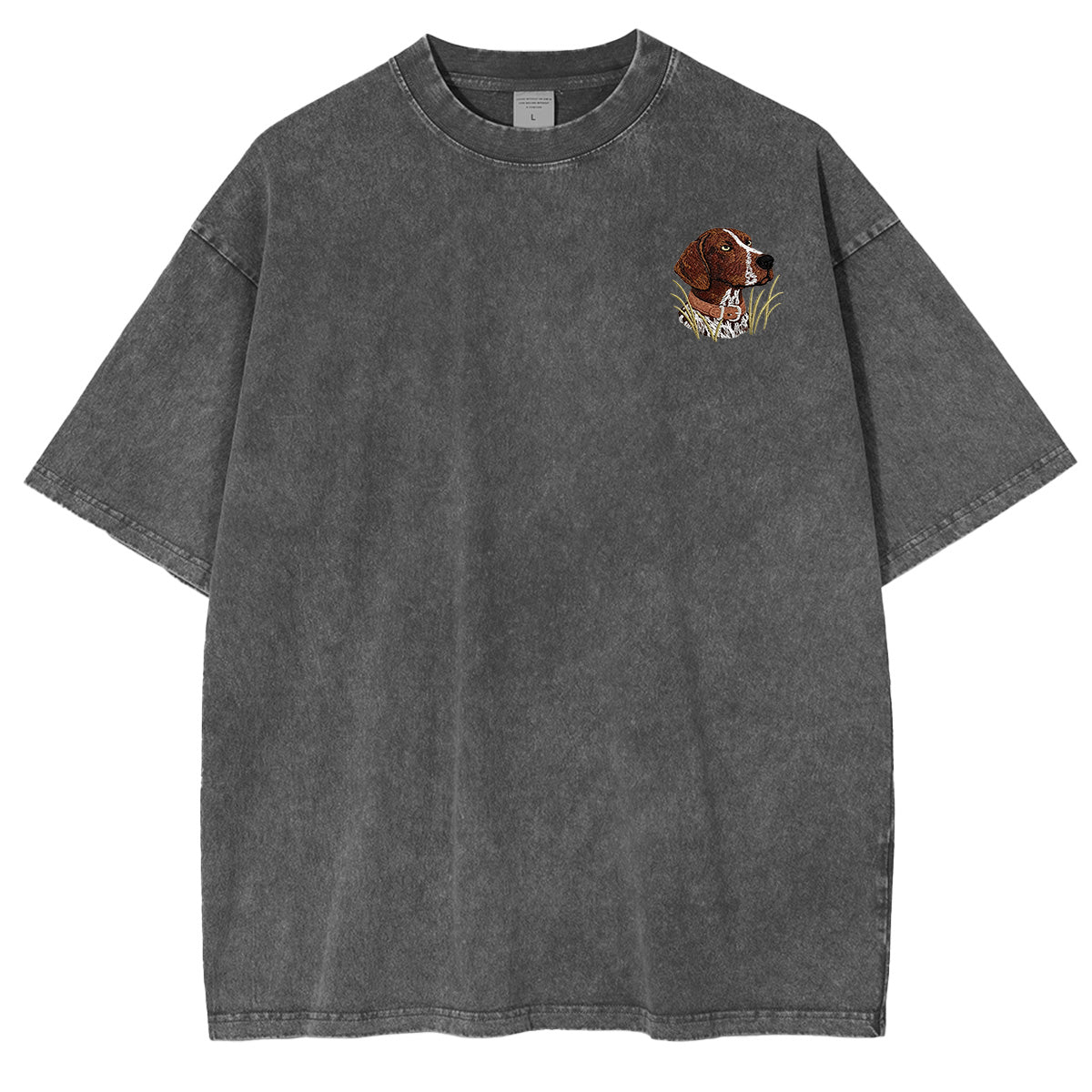 Embroidered German Shorthaired Pointer Washed T-shirt