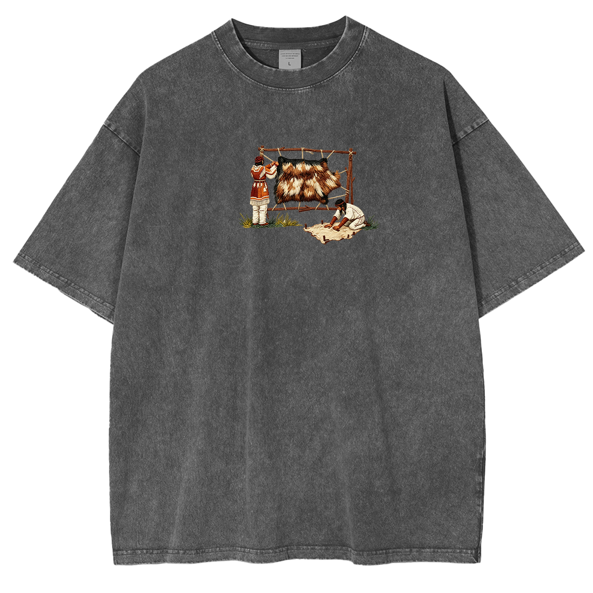 Embroidered Fashion  Washed T-shirt