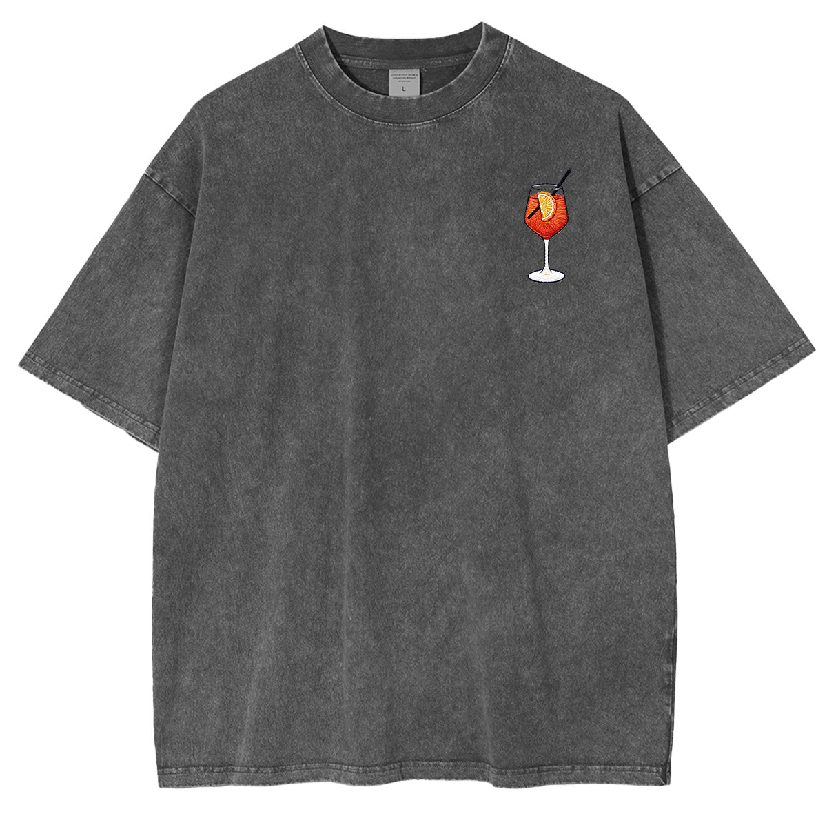 Embroidered Aperol Spritz Washed T-shirt