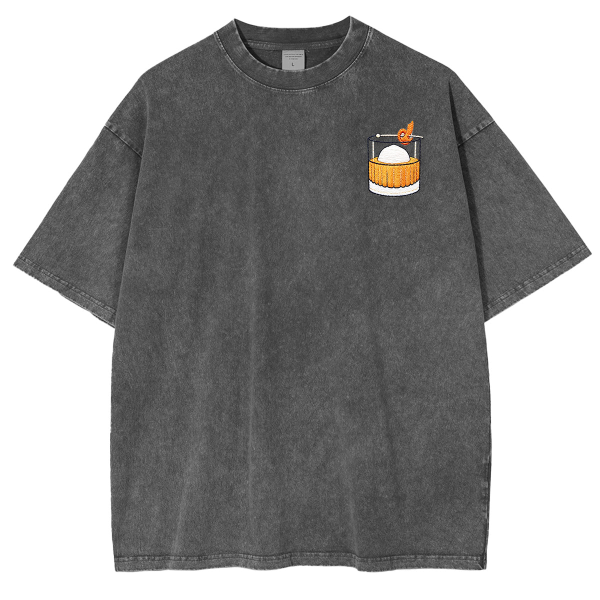 Embroidered OLD Fashiond  Washed T-shirt
