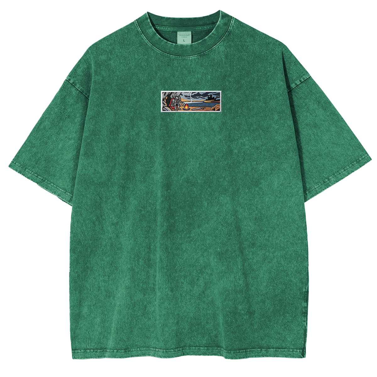 Embroidered Dark Fantay Washed T-shirt