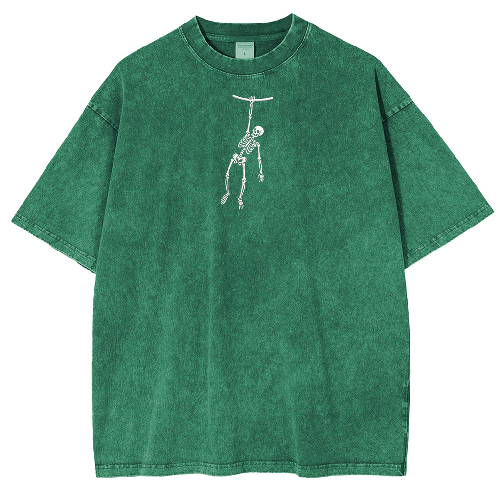 Spooky Season Skeleton Embroidered Halloween Weashed Shrit