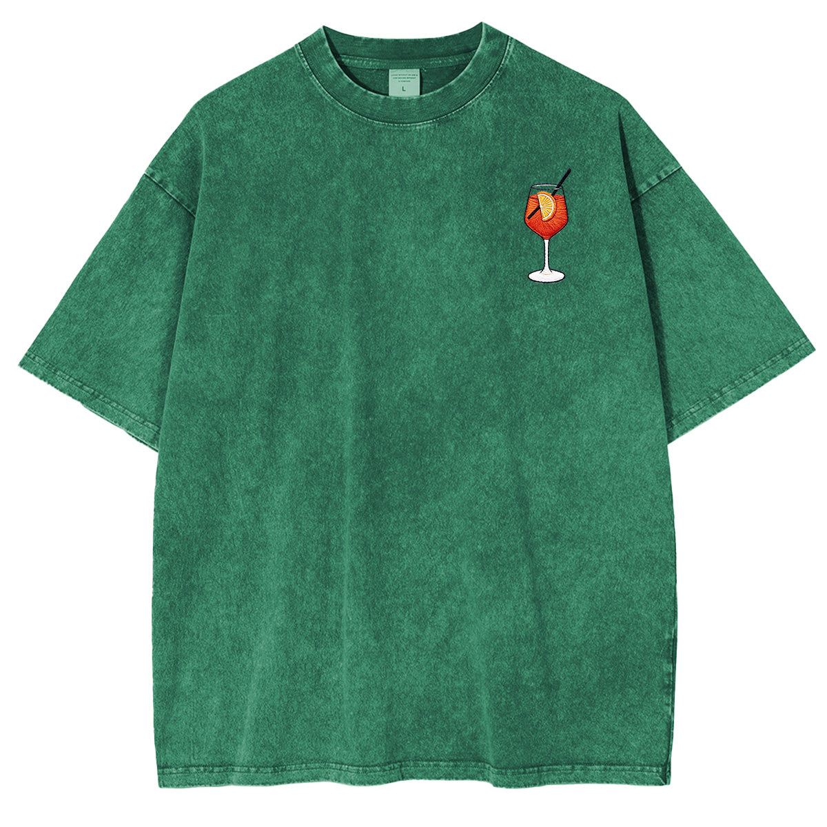 Embroidered Aperol Spritz Washed T-shirt