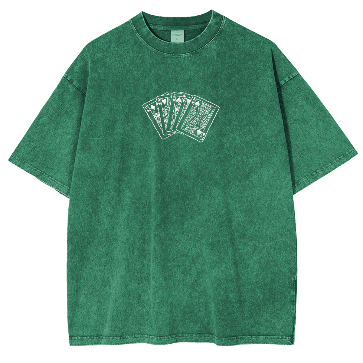 Embroidered Poker King  Washed T-shirt