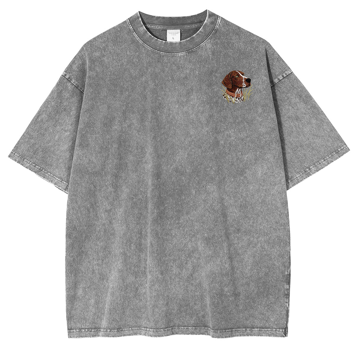 Embroidered German Shorthaired Pointer Washed T-shirt
