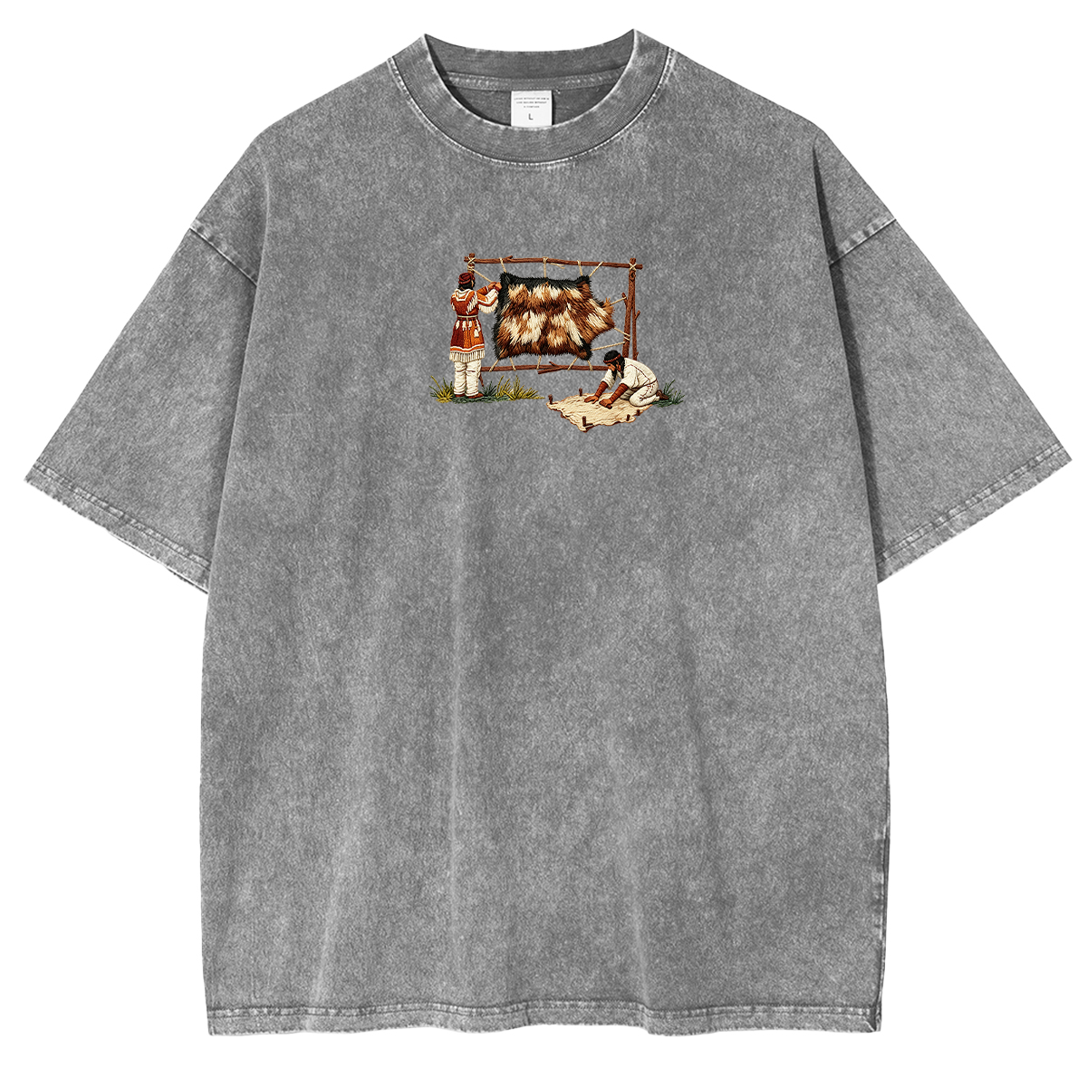 Embroidered Fashion  Washed T-shirt