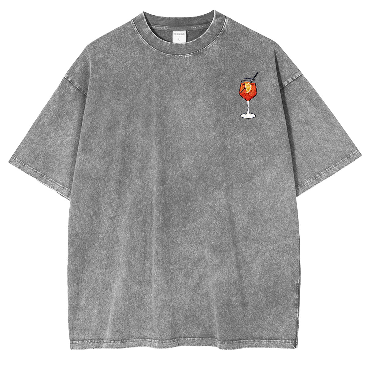 Embroidered Aperol Spritz Washed T-shirt