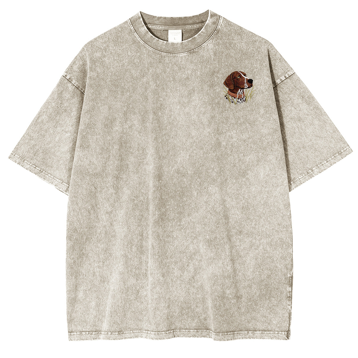 Embroidered German Shorthaired Pointer Washed T-shirt