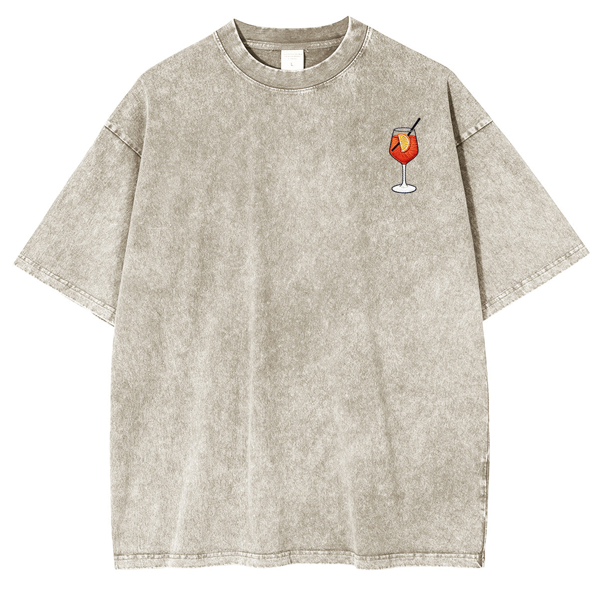 Embroidered Aperol Spritz Washed T-shirt