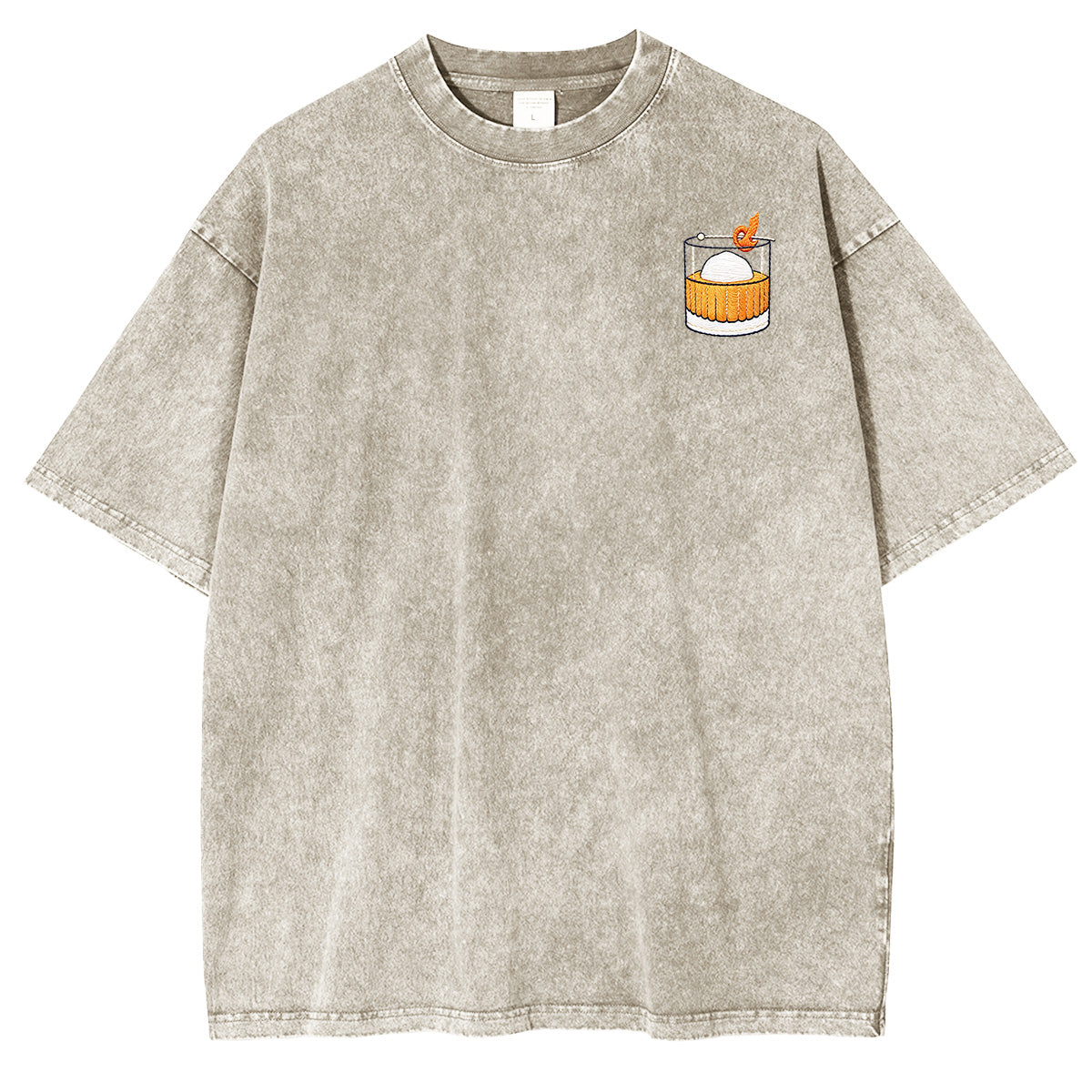 Embroidered OLD Fashiond  Washed T-shirt